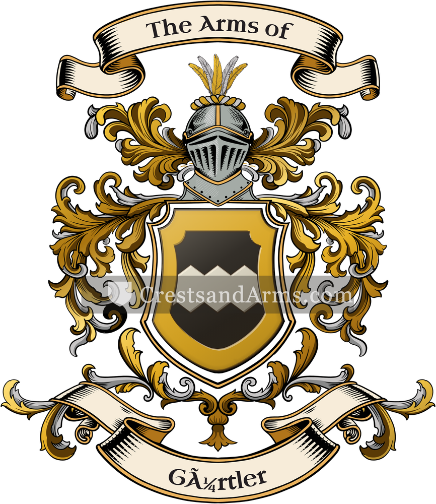 The Gürtler coat of arms, drawn from the recorded blazon