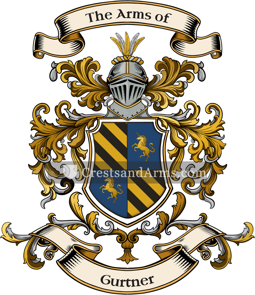 The Gurtner coat of arms, drawn from the recorded blazon