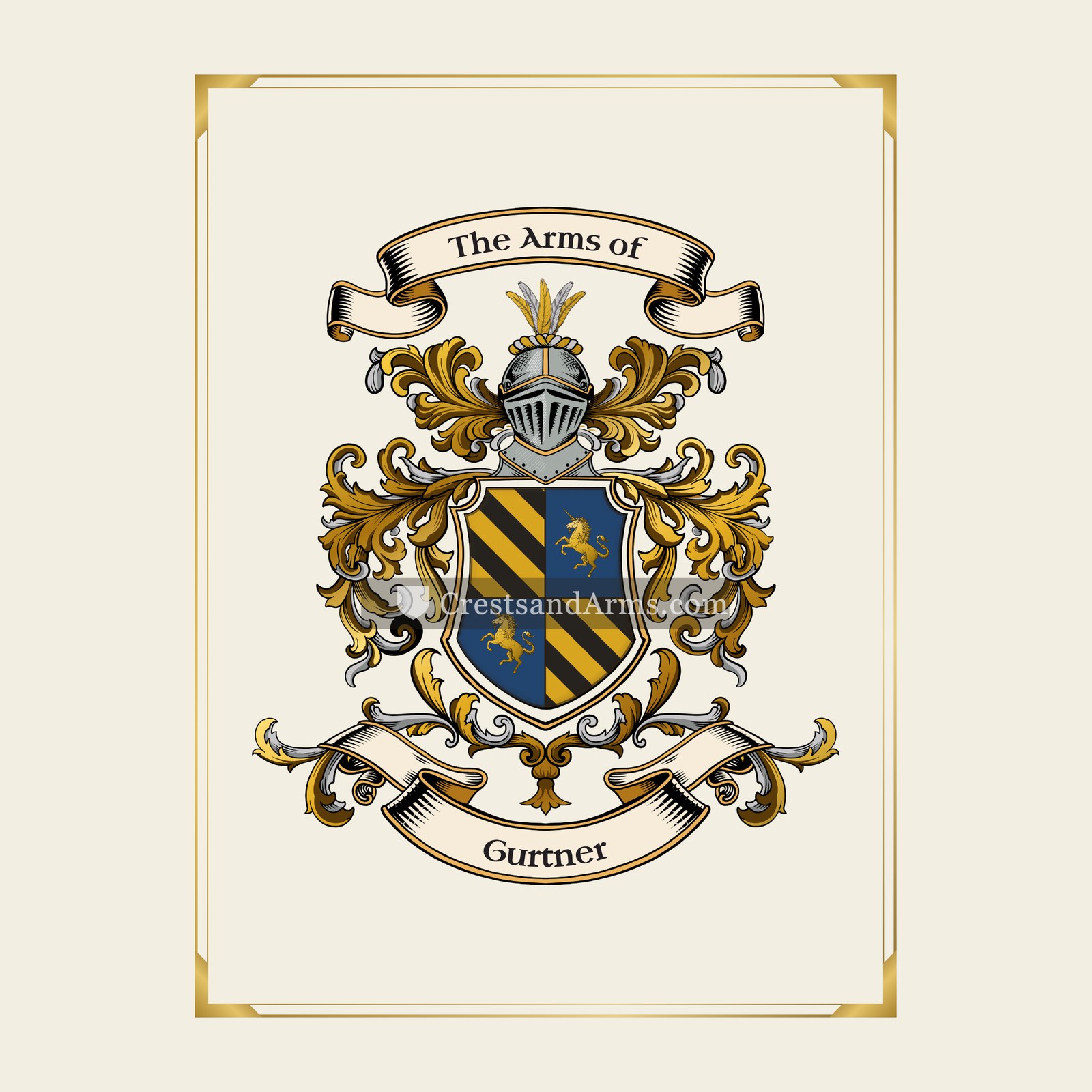 With gold border