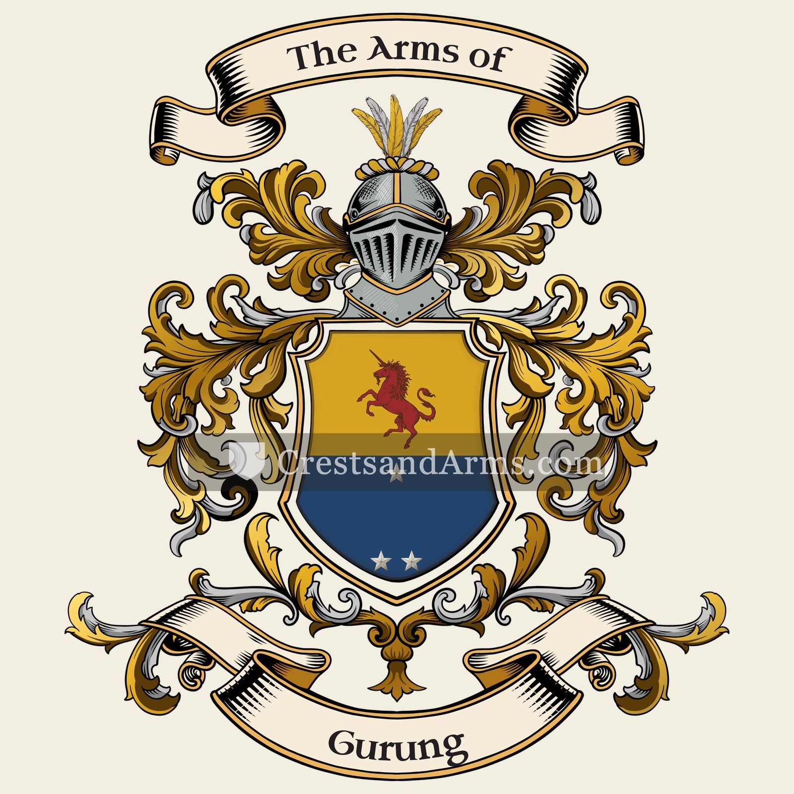 The Gurung coat of arms, drawn from the recorded blazon