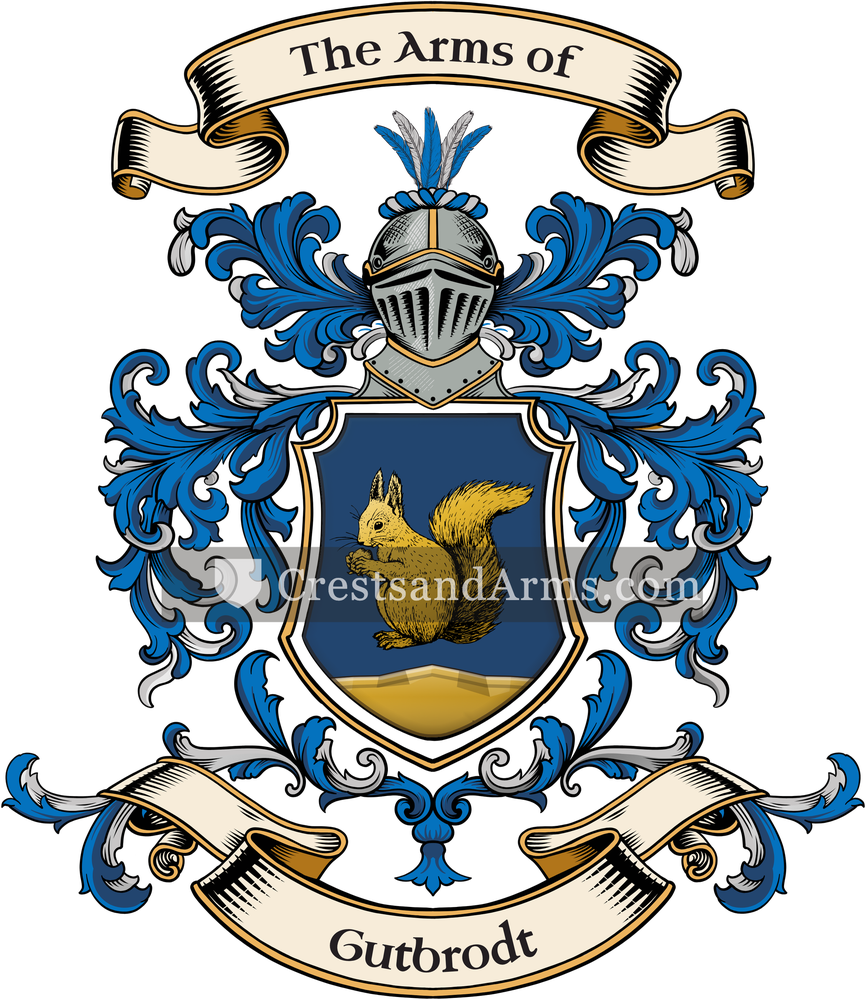 The Gutbrodt coat of arms, drawn from the recorded blazon