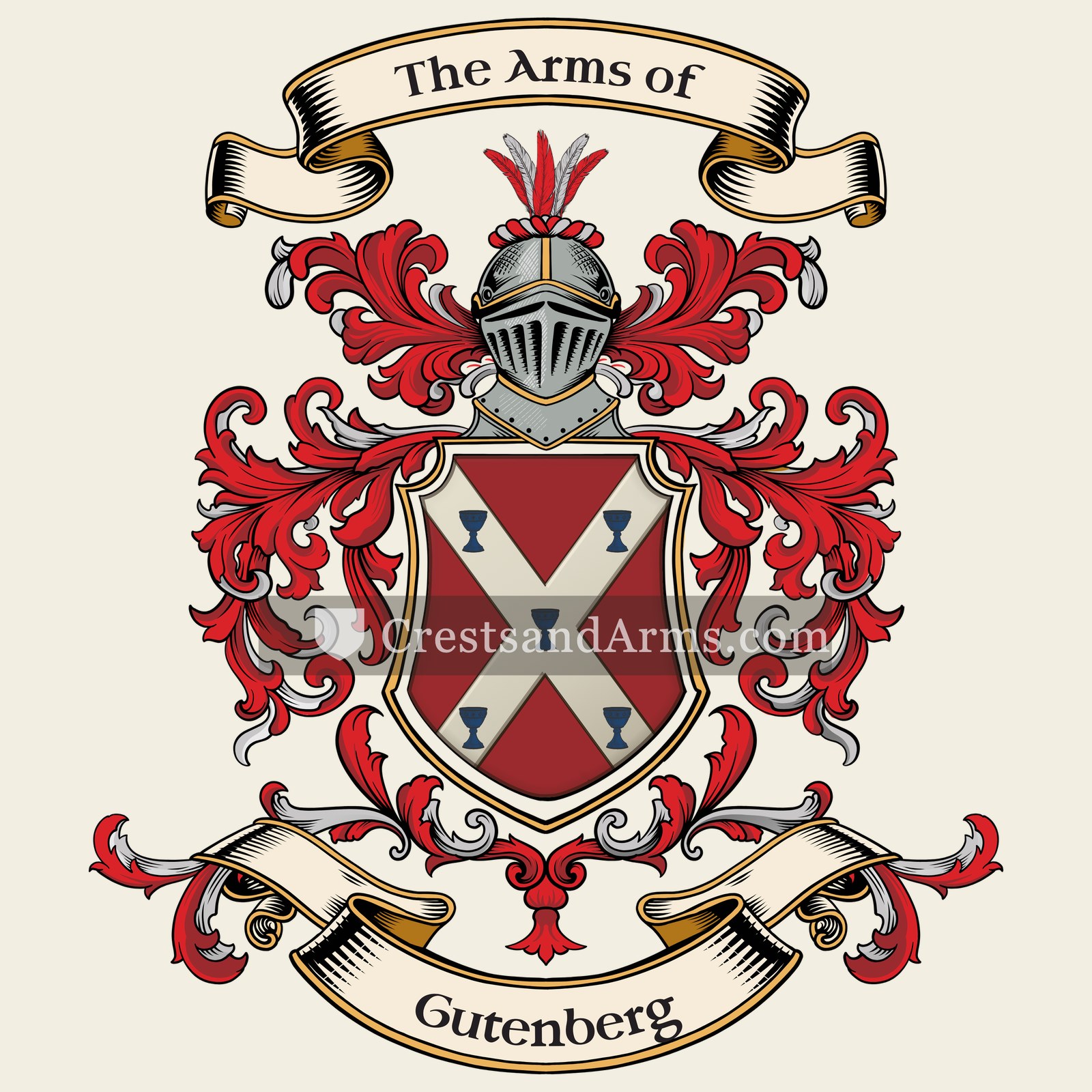 The Gutenberg coat of arms, drawn from the recorded blazon