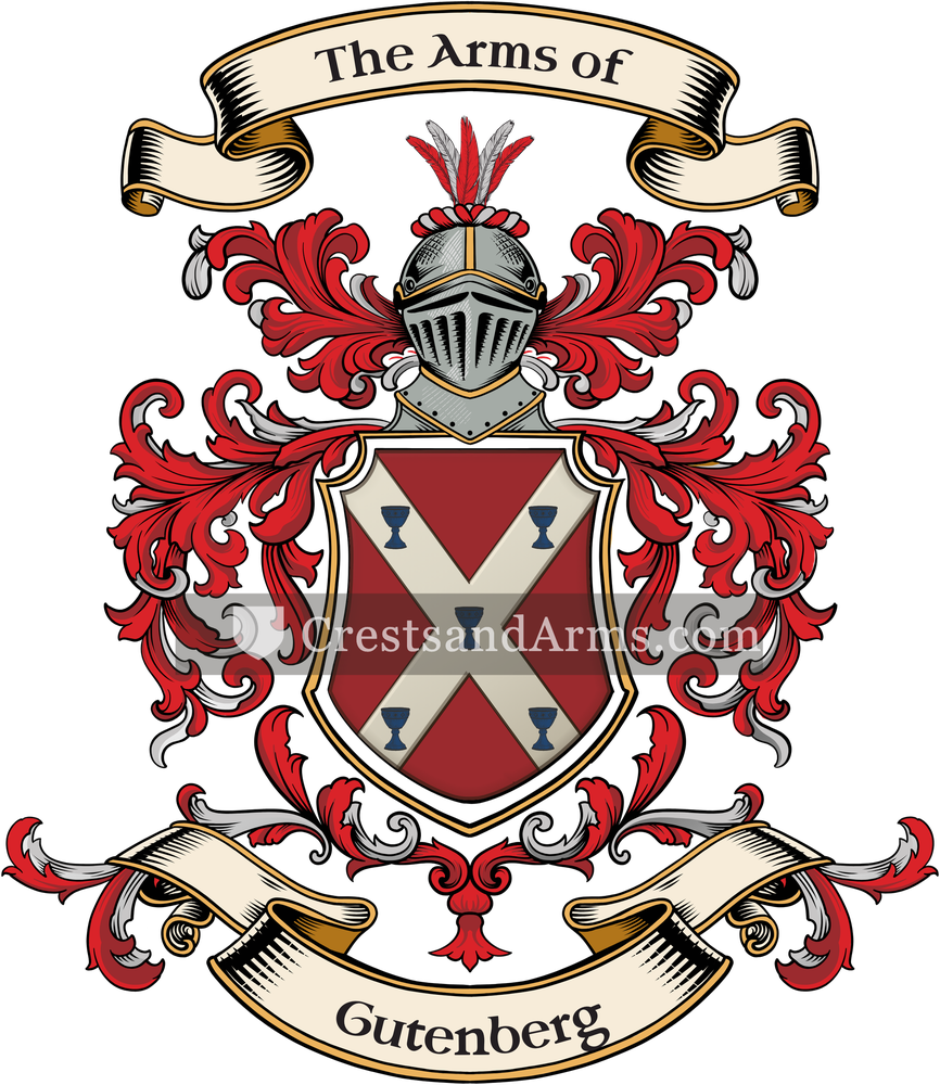 The Gutenberg coat of arms, drawn from the recorded blazon