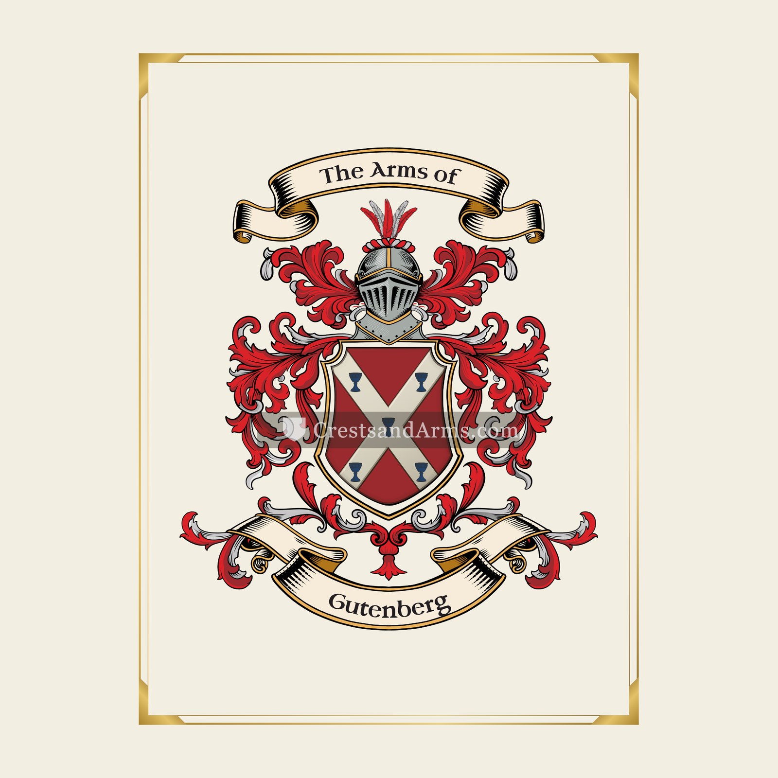 With gold border