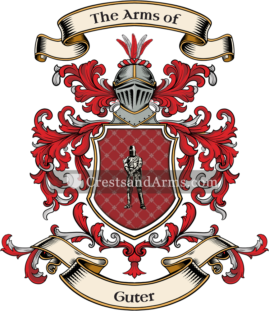 The Guter coat of arms, drawn from the recorded blazon
