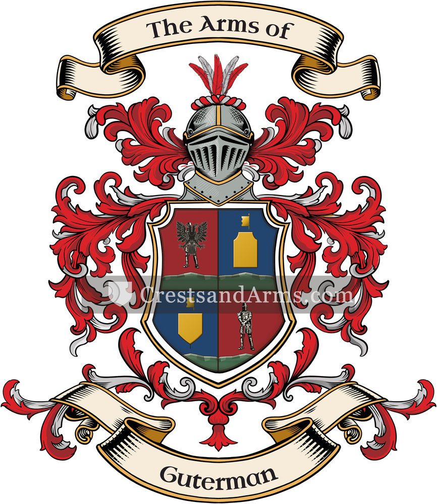 The Guterman coat of arms, drawn from the recorded blazon