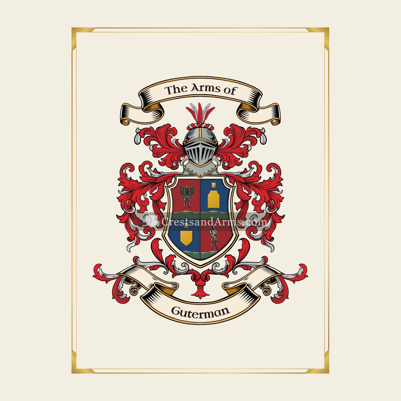 With gold border