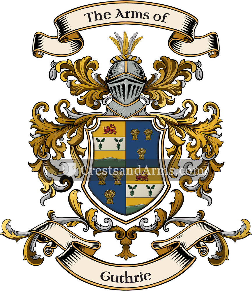 The Guthrie coat of arms, drawn from the recorded blazon