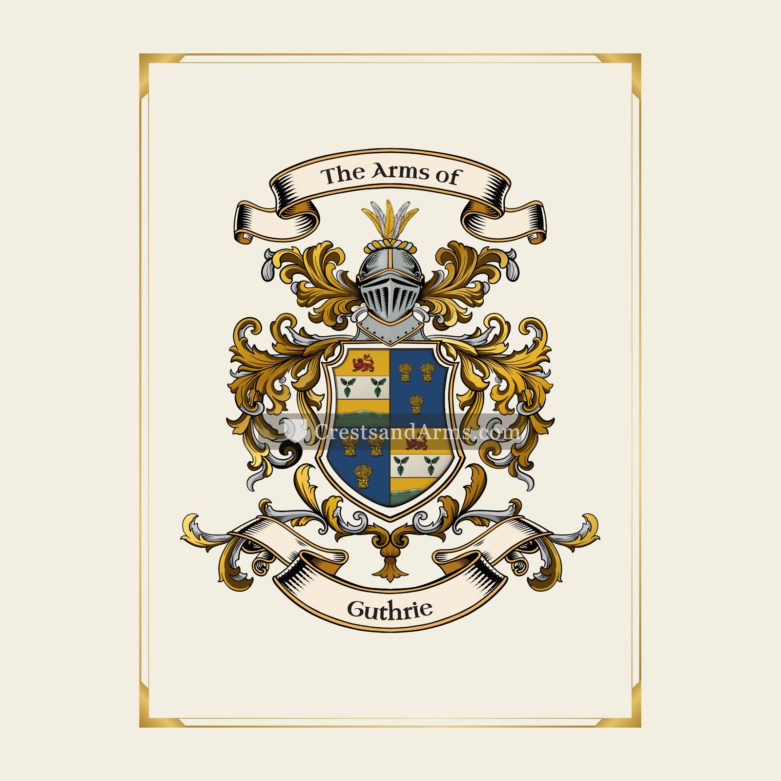 With gold border