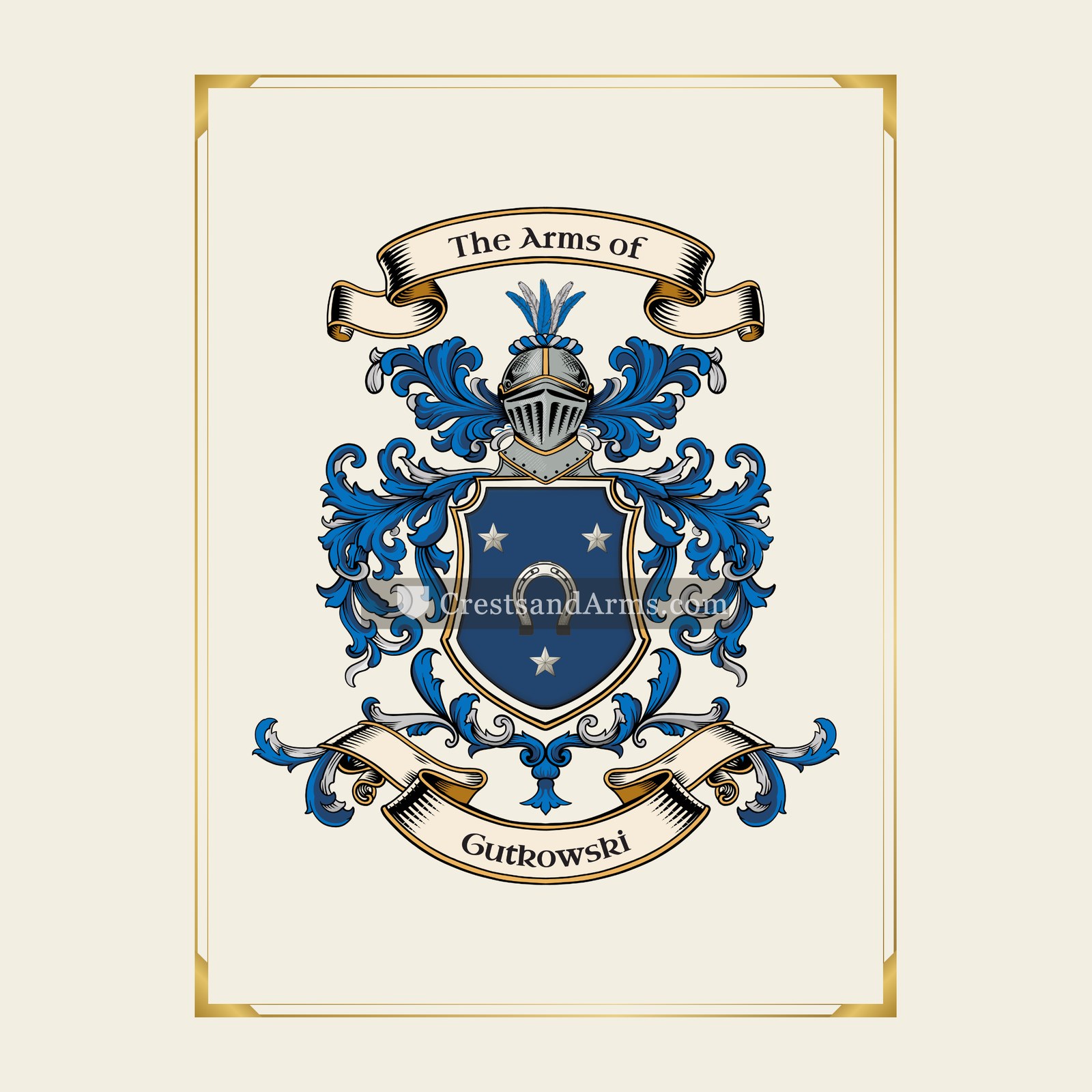 With gold border
