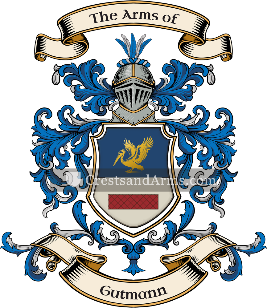 The Gutmann coat of arms, drawn from the recorded blazon