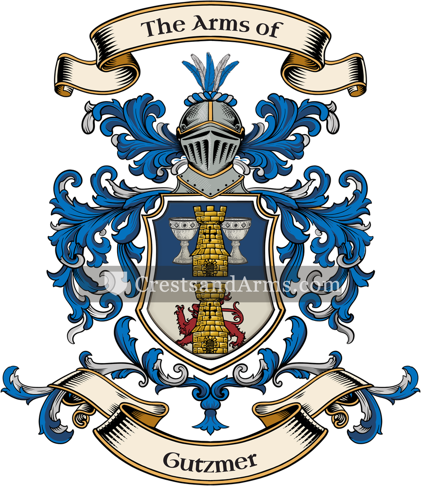 The Gutzmer coat of arms, drawn from the recorded blazon