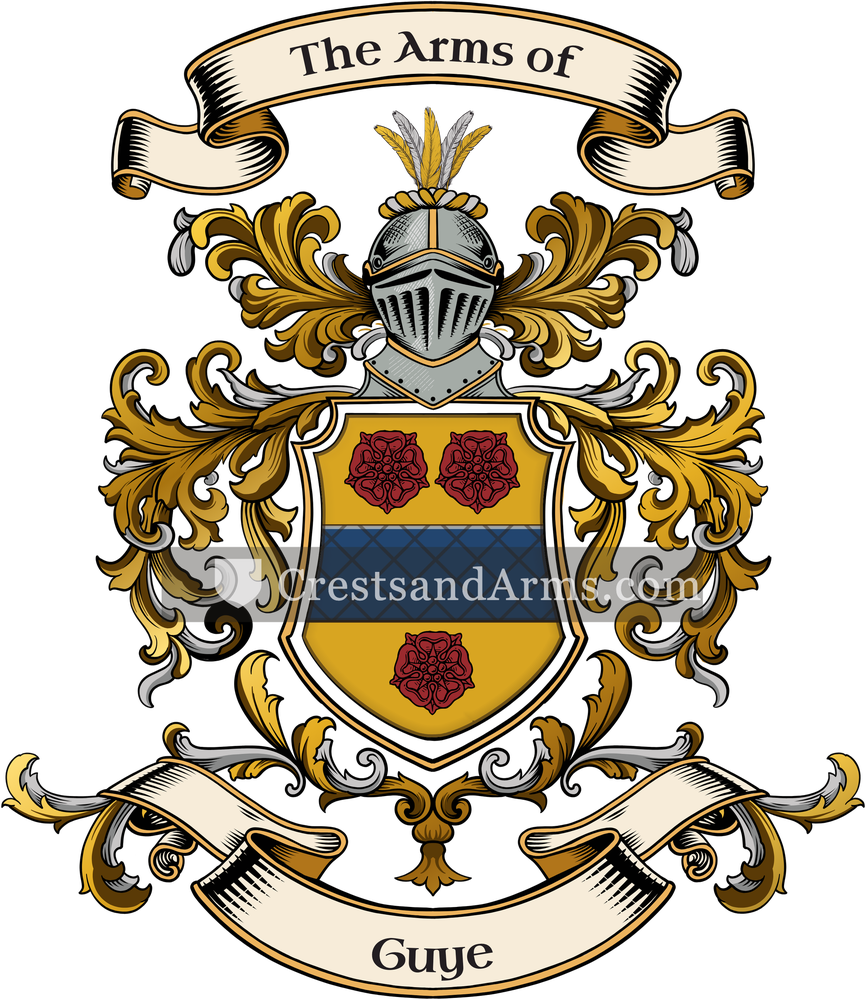 The Guye coat of arms, drawn from the recorded blazon