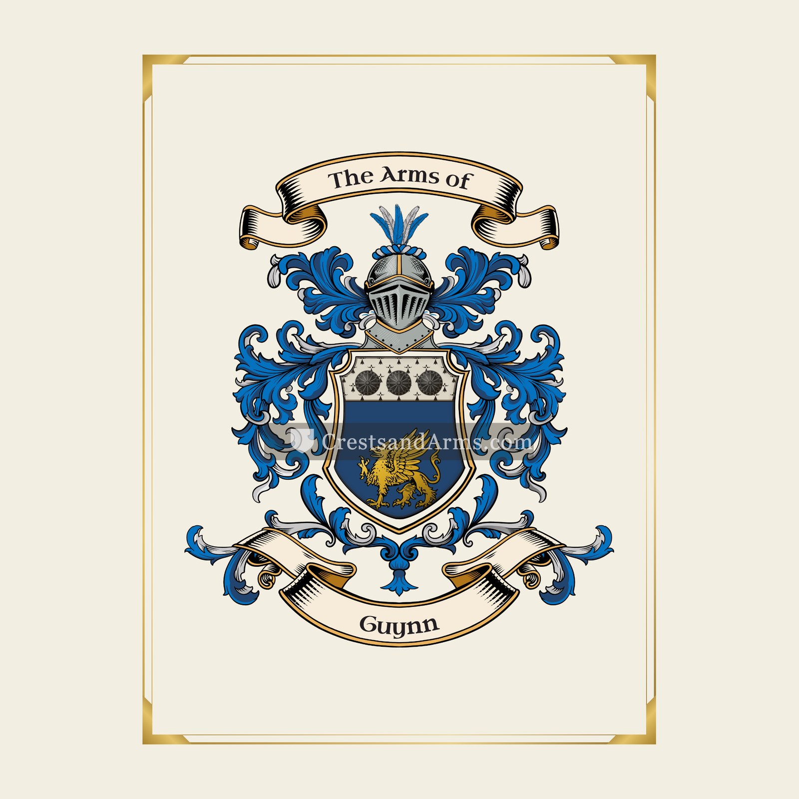 With gold border