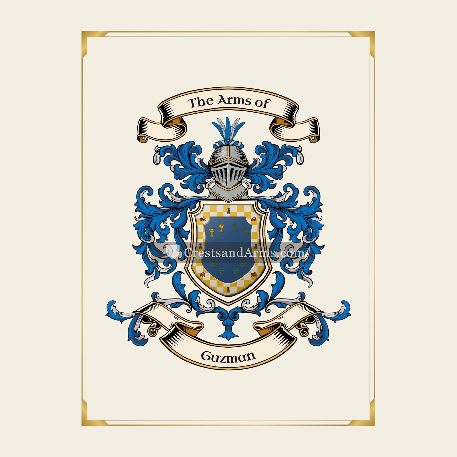 With gold border