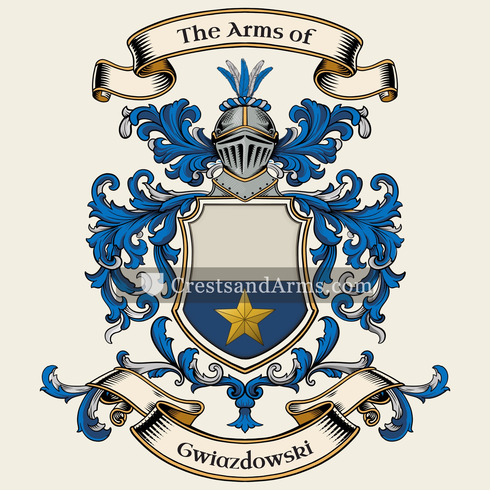 The Gwiazdowski coat of arms, drawn from the recorded blazon
