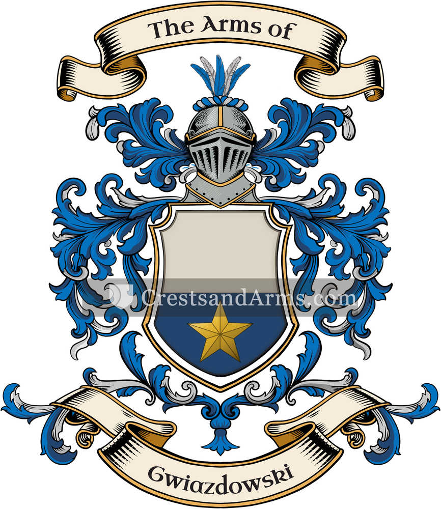 The Gwiazdowski coat of arms, drawn from the recorded blazon