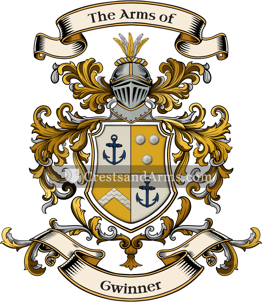 The Gwinner coat of arms, drawn from the recorded blazon