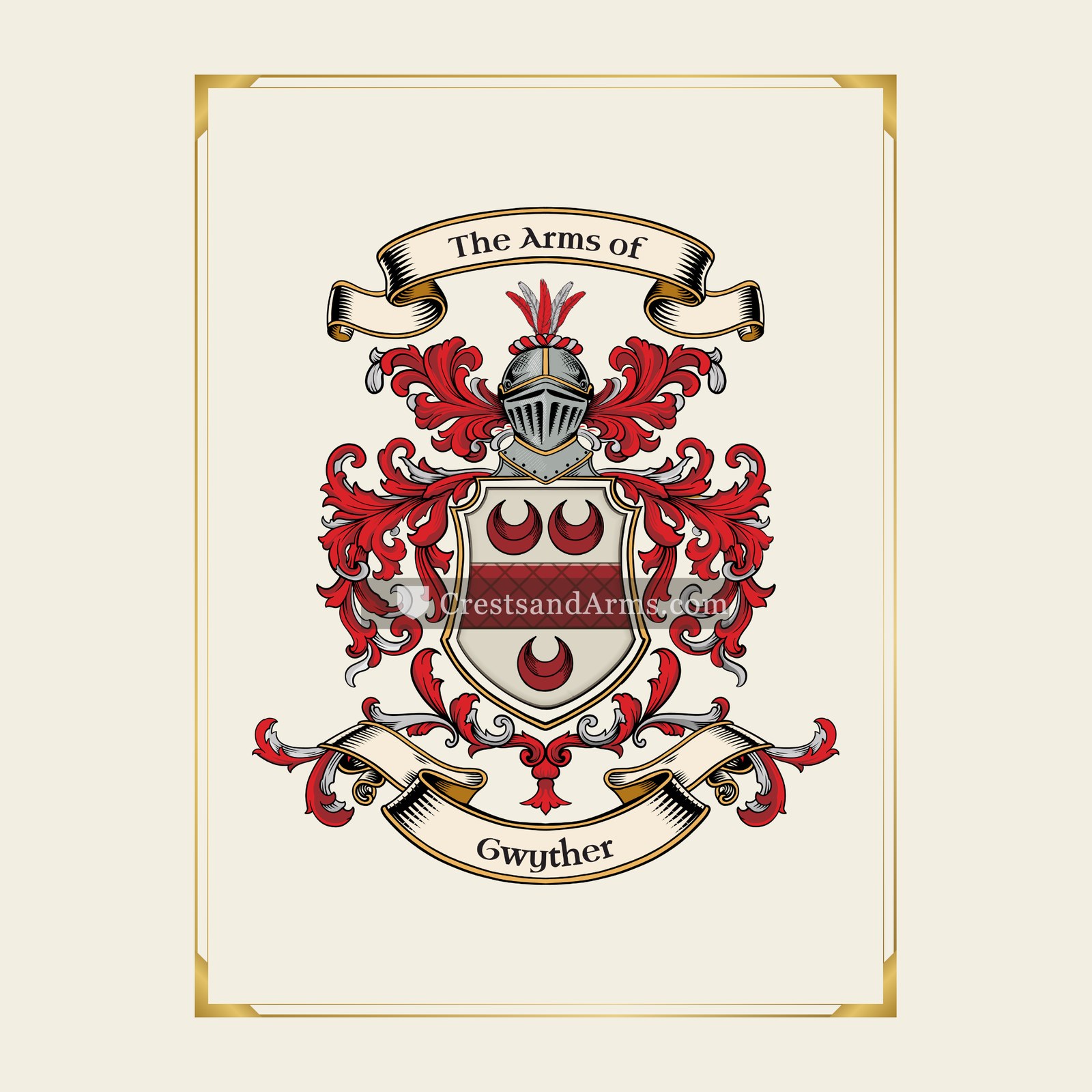 With gold border