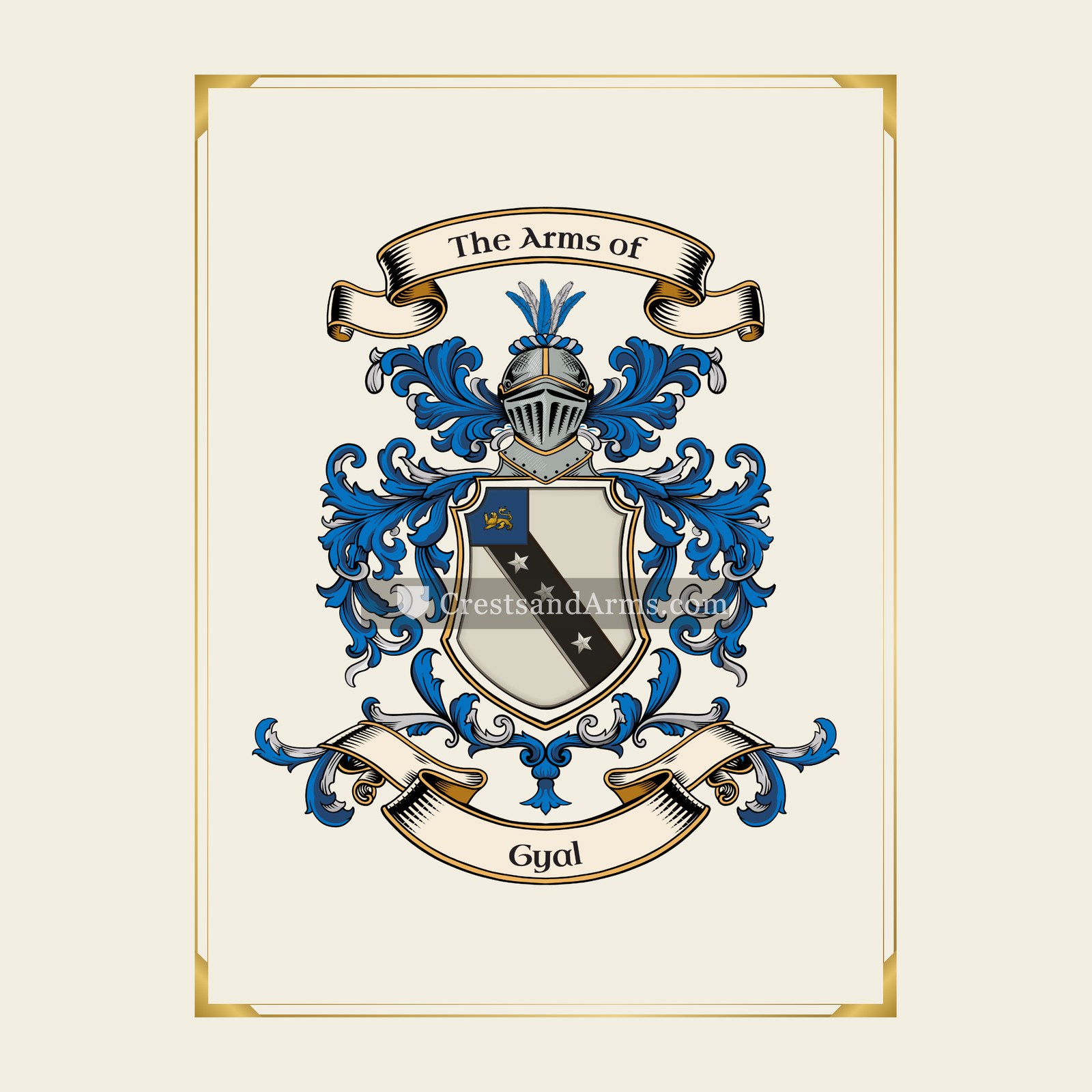 With gold border