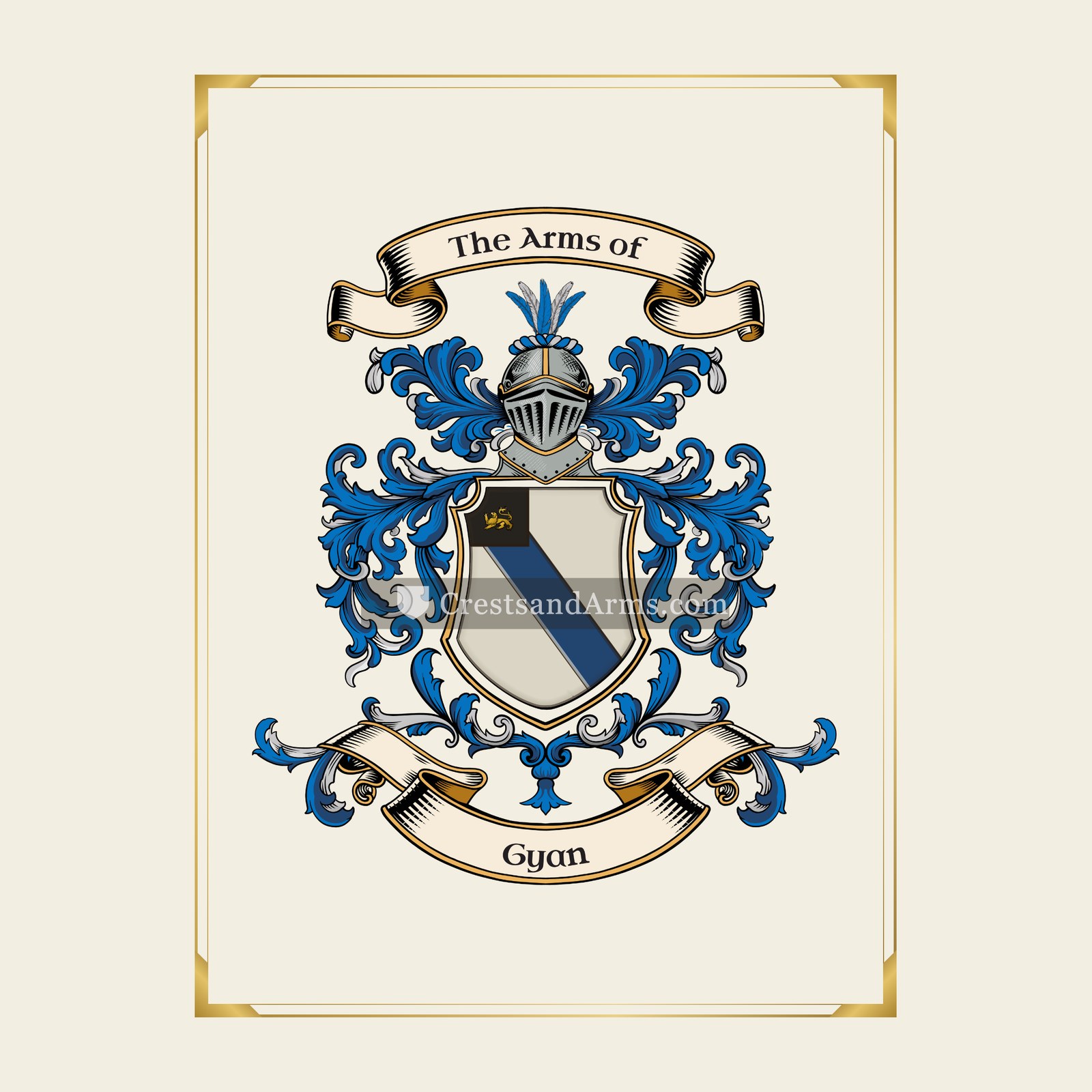 With gold border