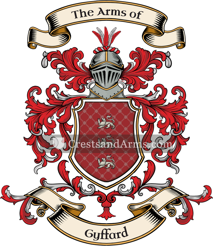 The Gyffard coat of arms, drawn from the recorded blazon