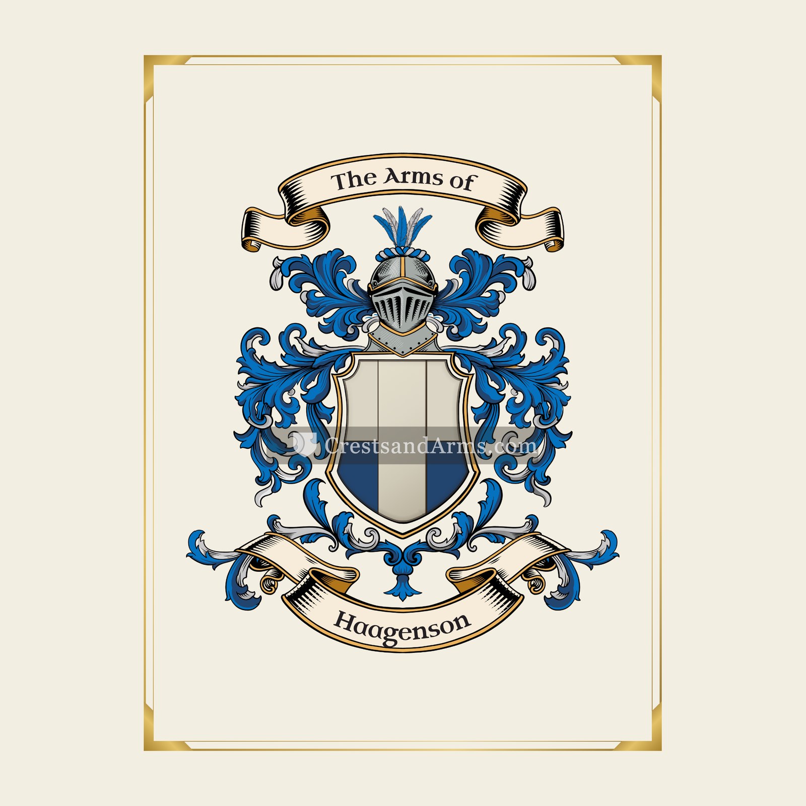 With gold border