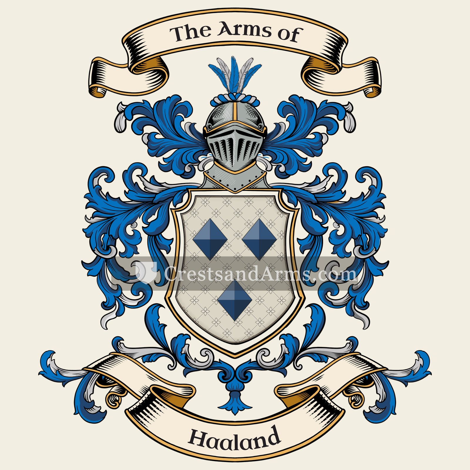 The Haaland coat of arms, drawn from the recorded blazon