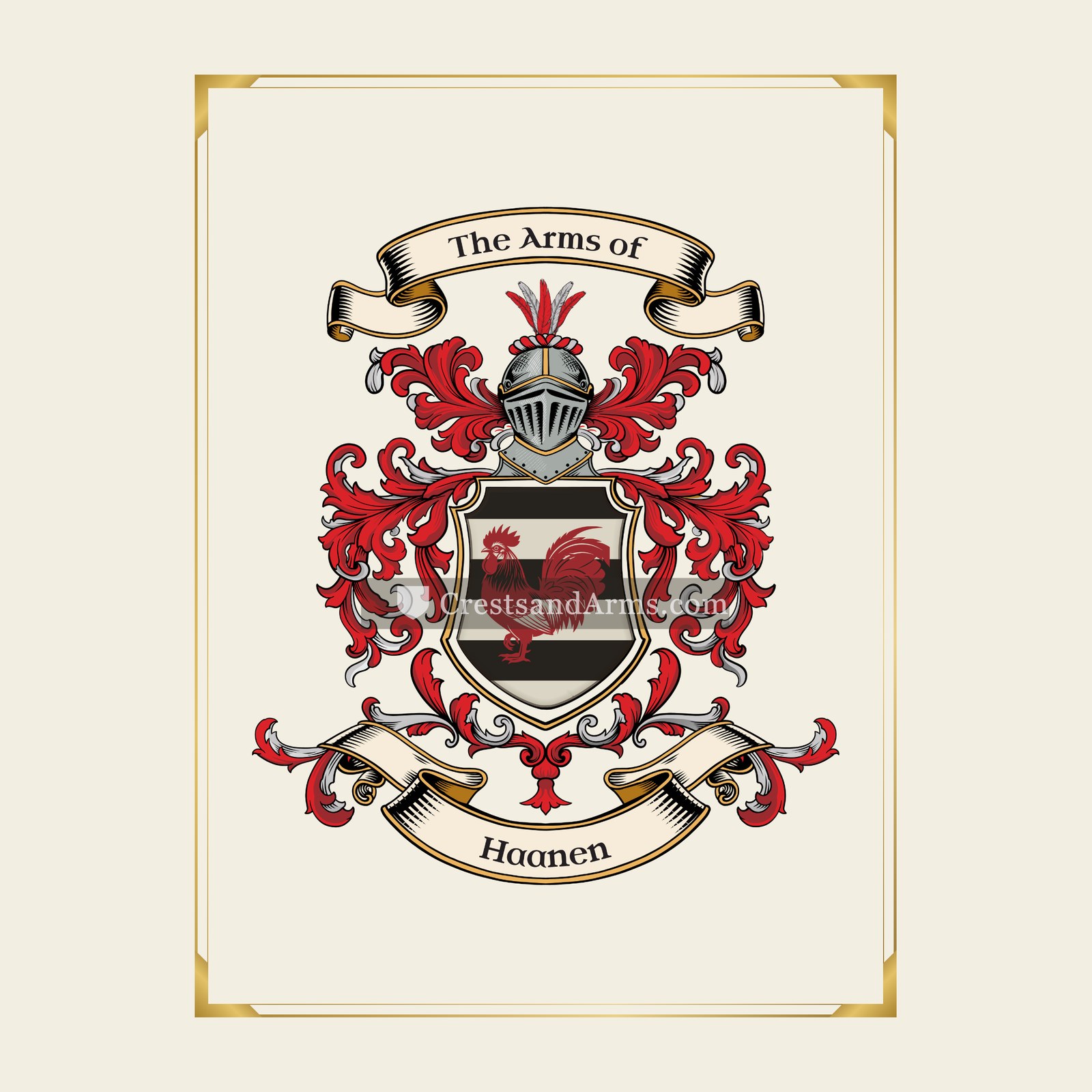 With gold border