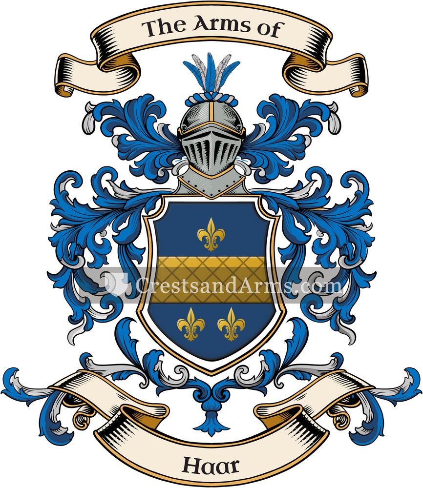 The Haar coat of arms, drawn from the recorded blazon
