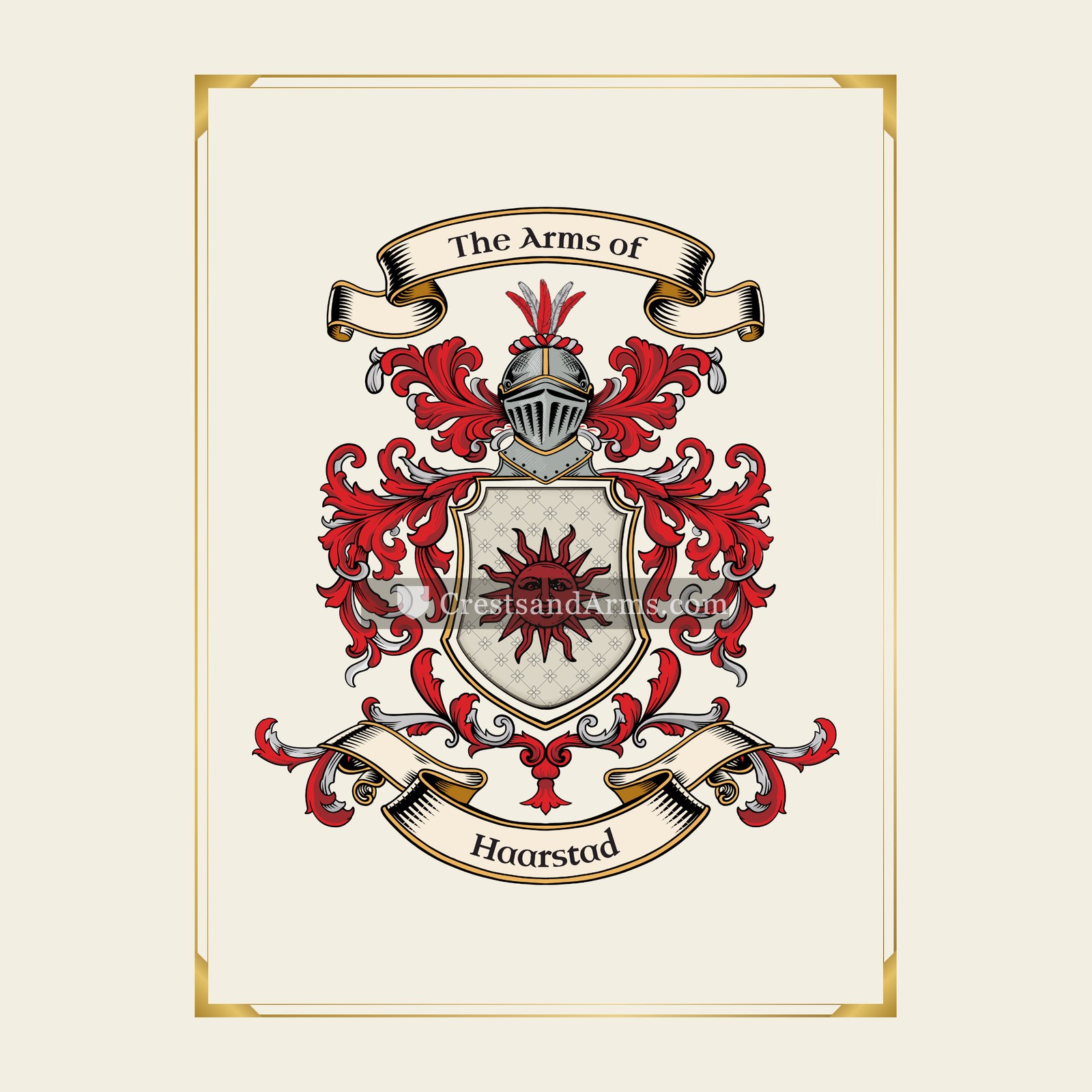 With gold border