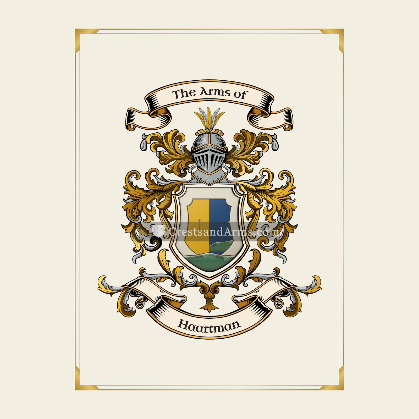 With gold border