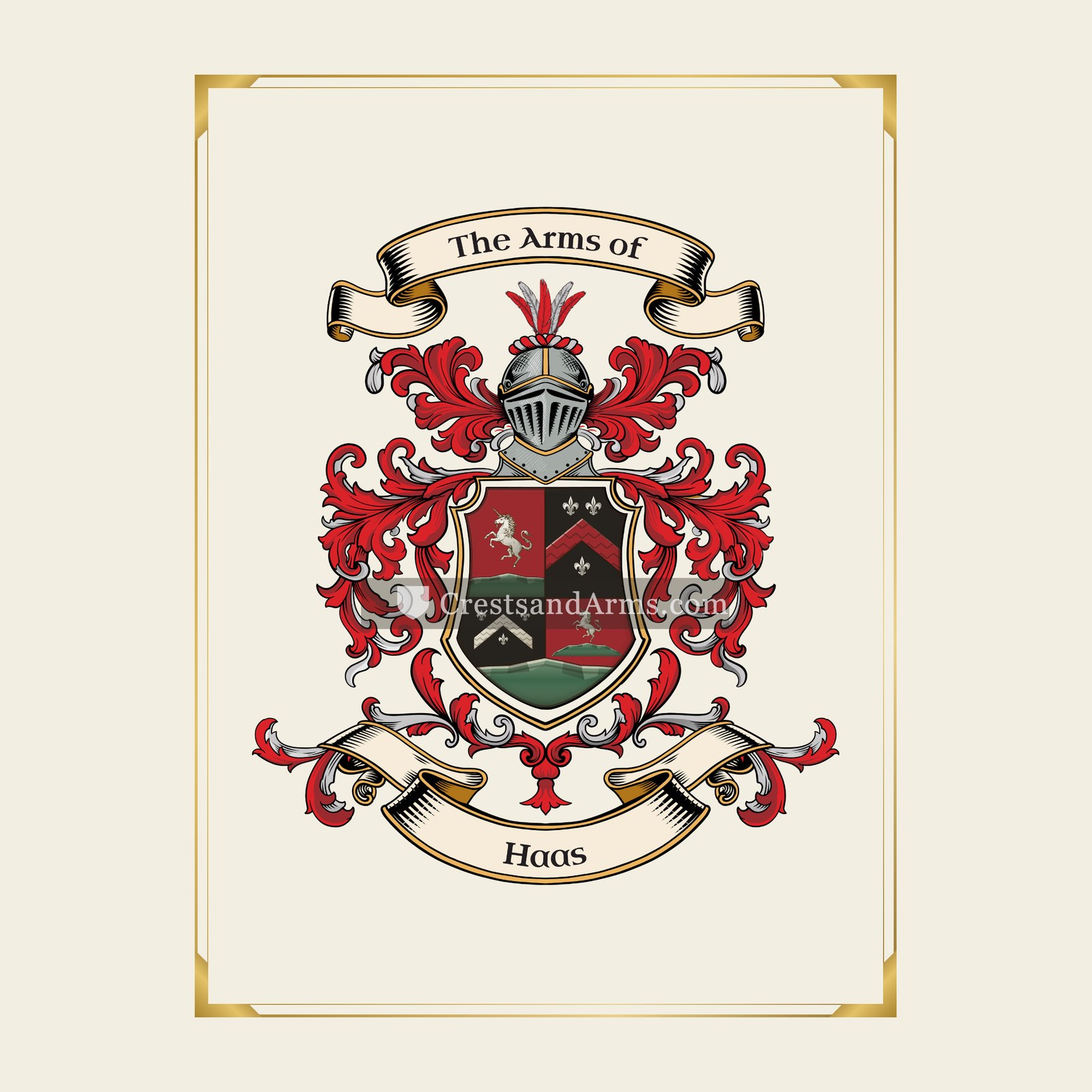 With gold border