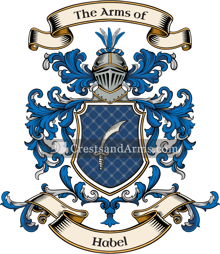 The Habel coat of arms, drawn from the recorded blazon