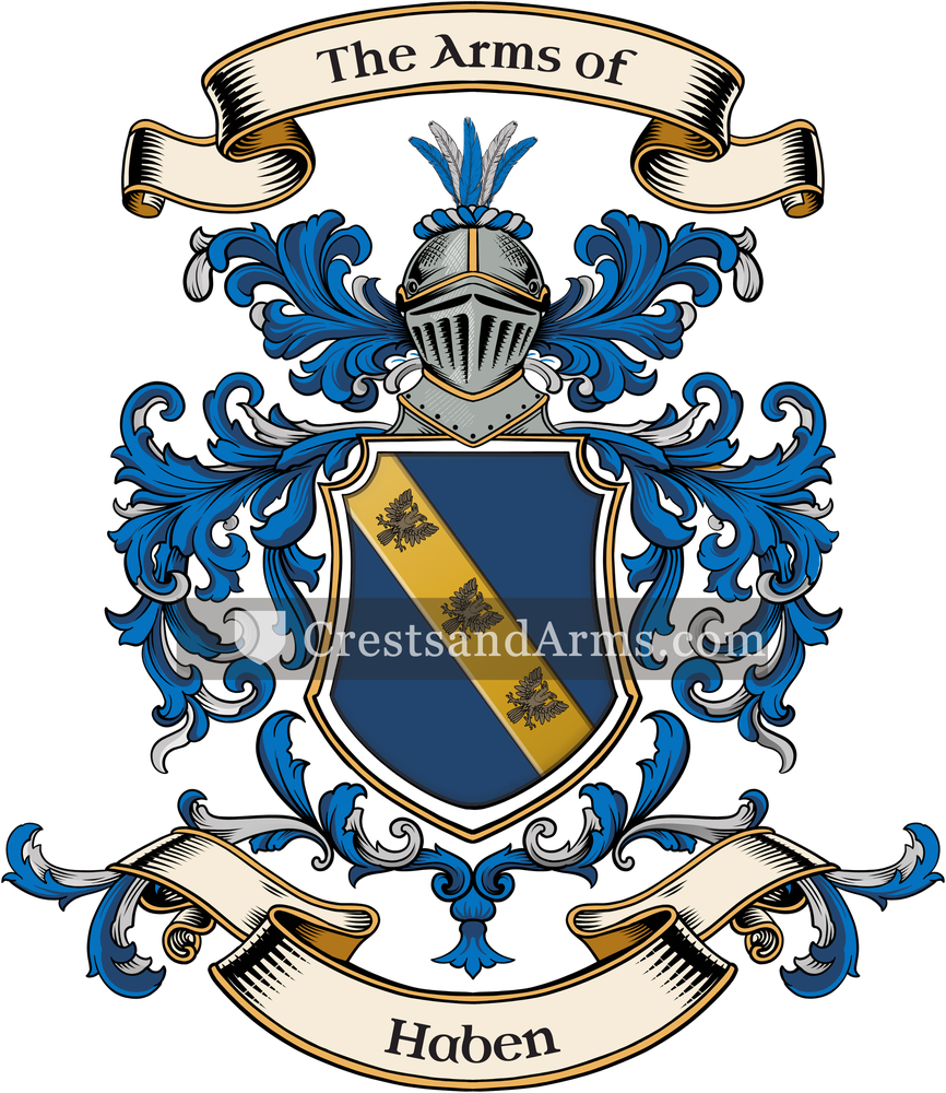 The Haben coat of arms, drawn from the recorded blazon