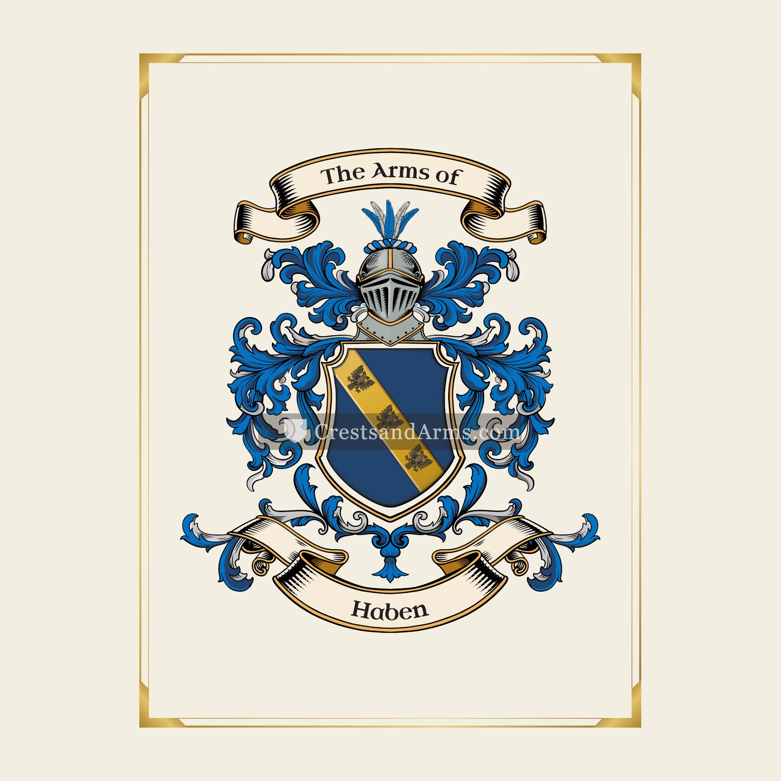 With gold border