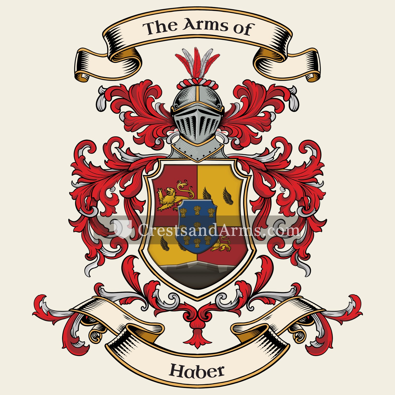 The Haber coat of arms, drawn from the recorded blazon