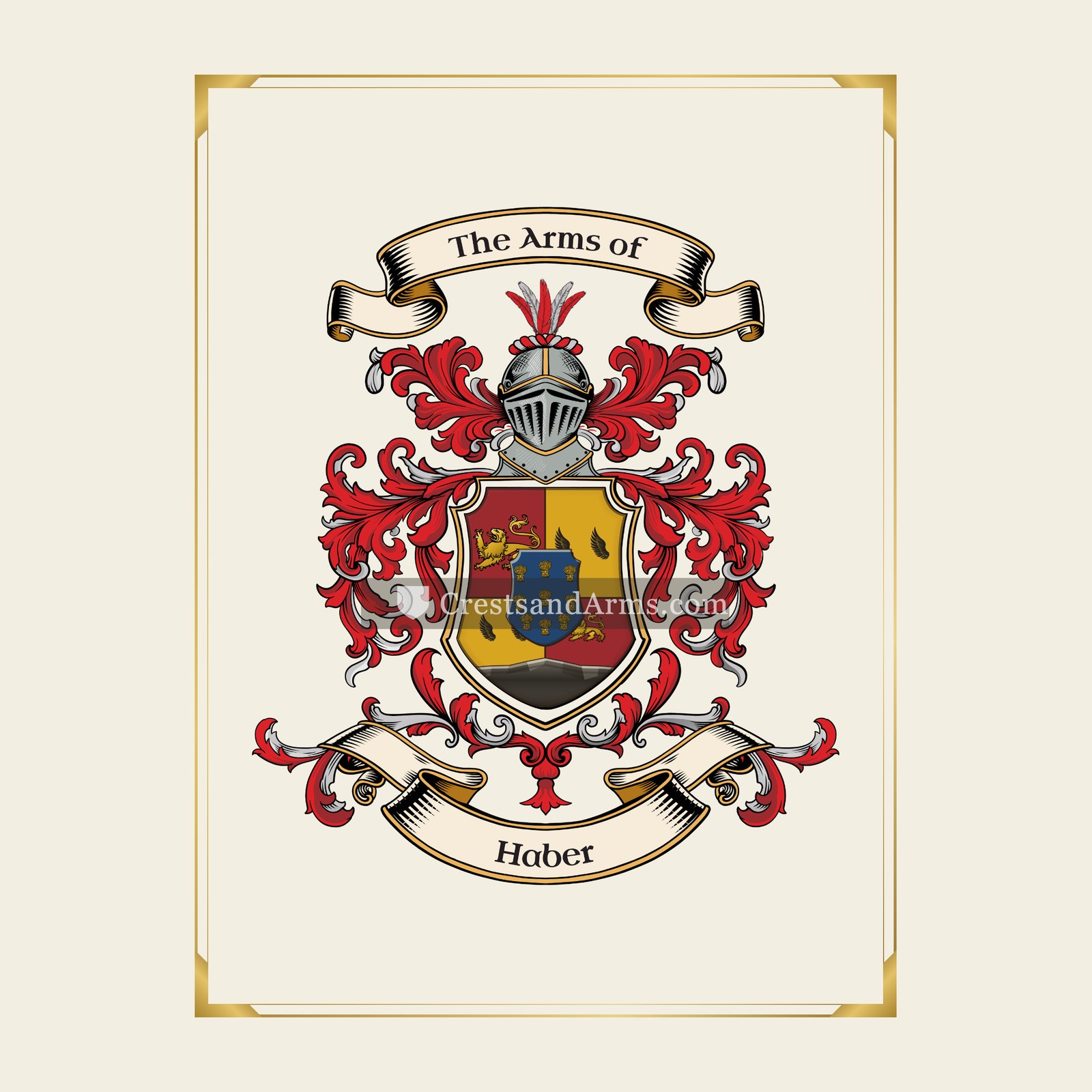 With gold border