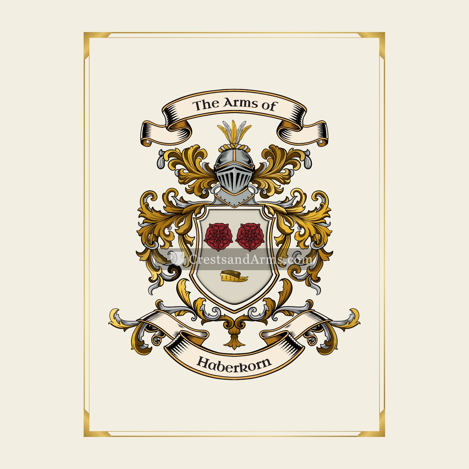 With gold border