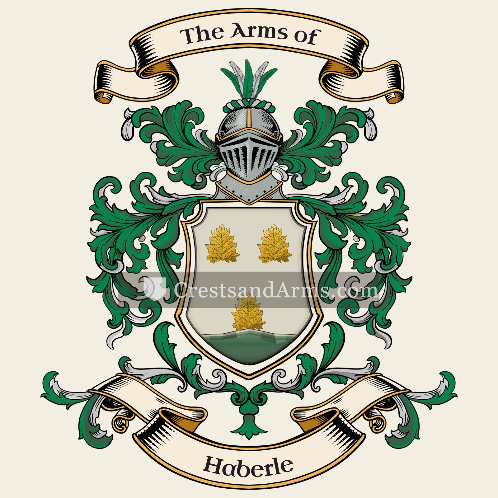 The Haberle coat of arms, drawn from the recorded blazon