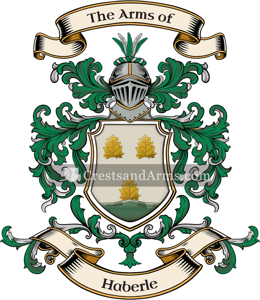 The Haberle coat of arms, drawn from the recorded blazon