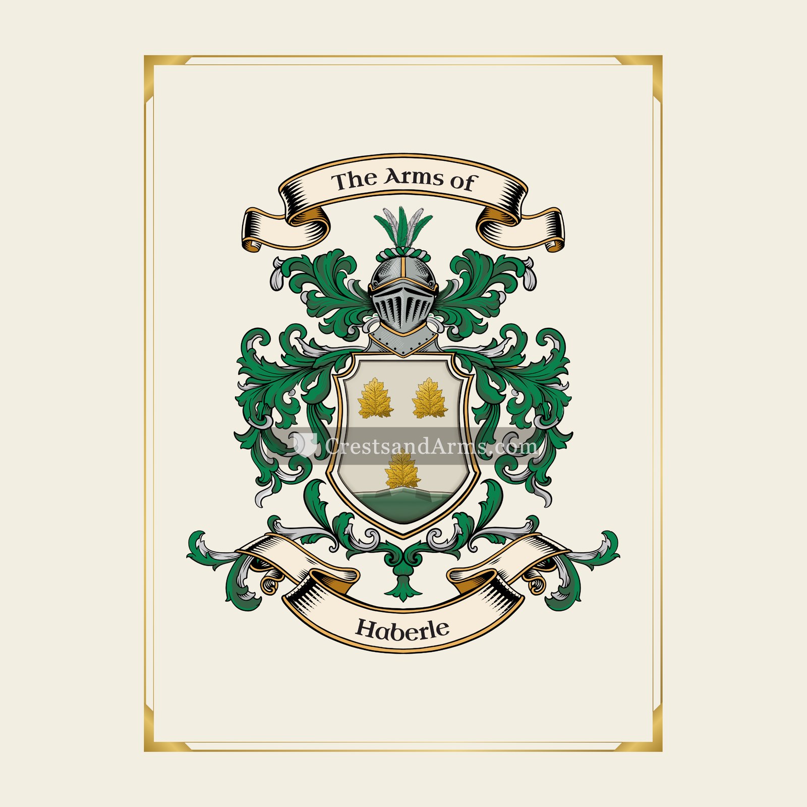 With gold border