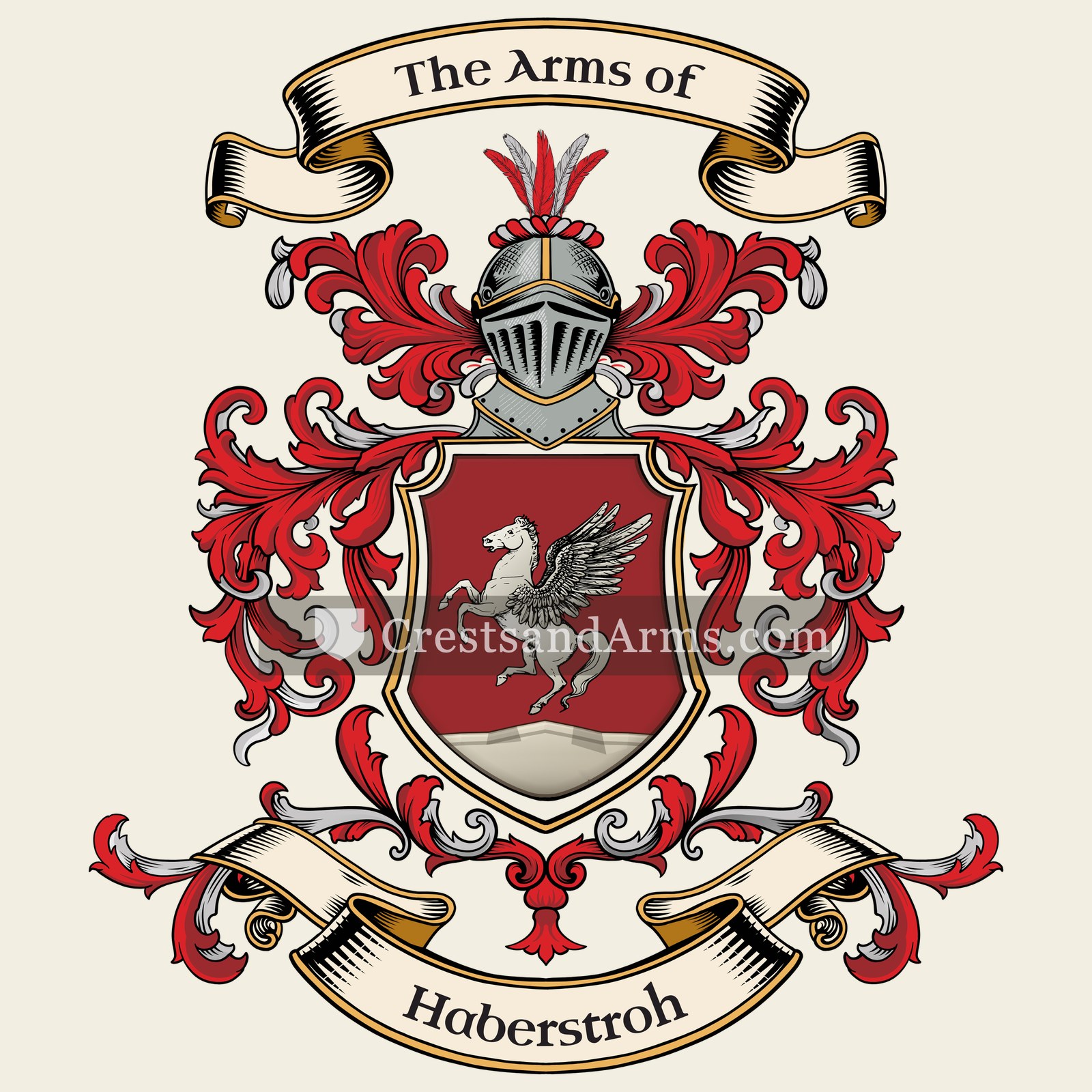 The Haberstroh coat of arms, drawn from the recorded blazon