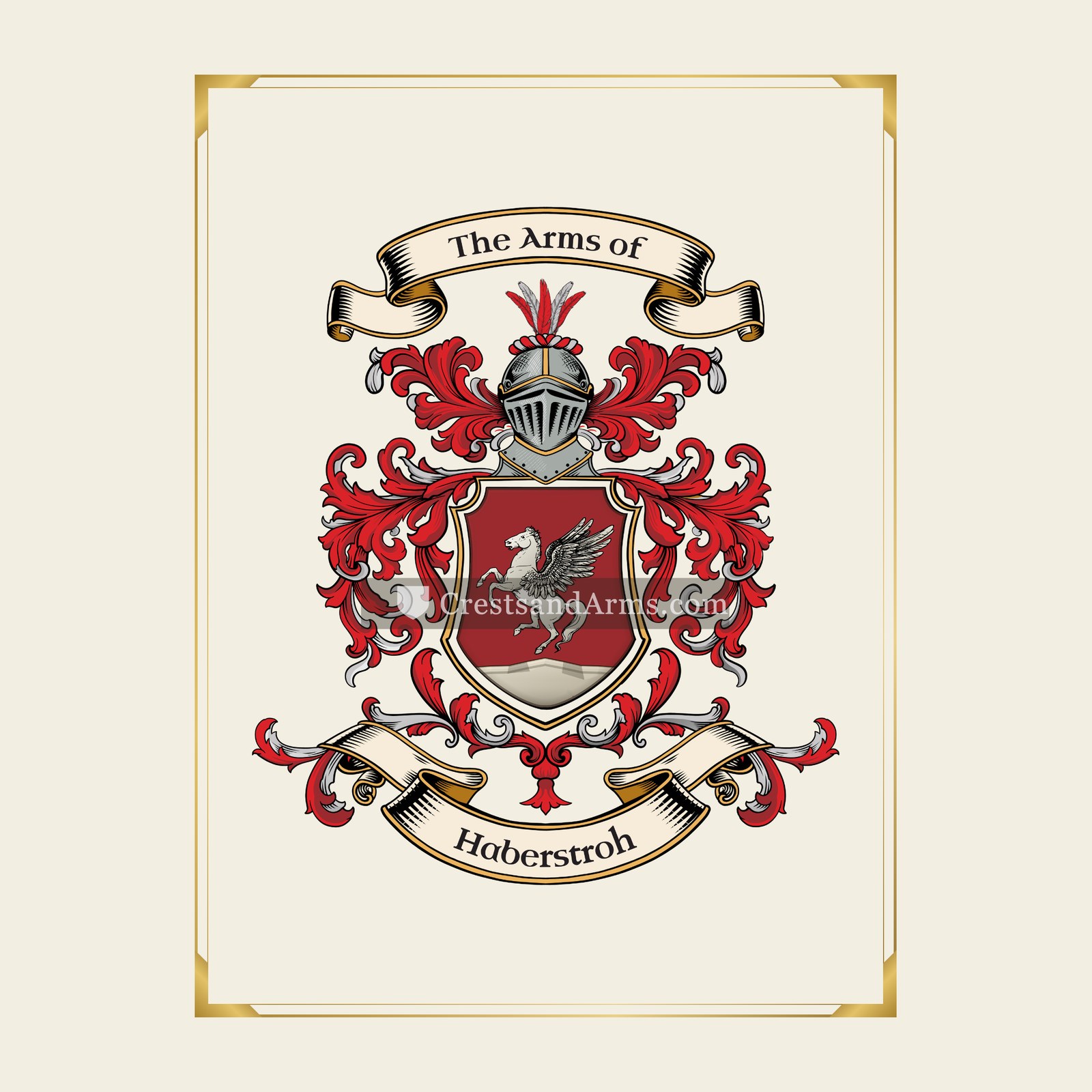 With gold border