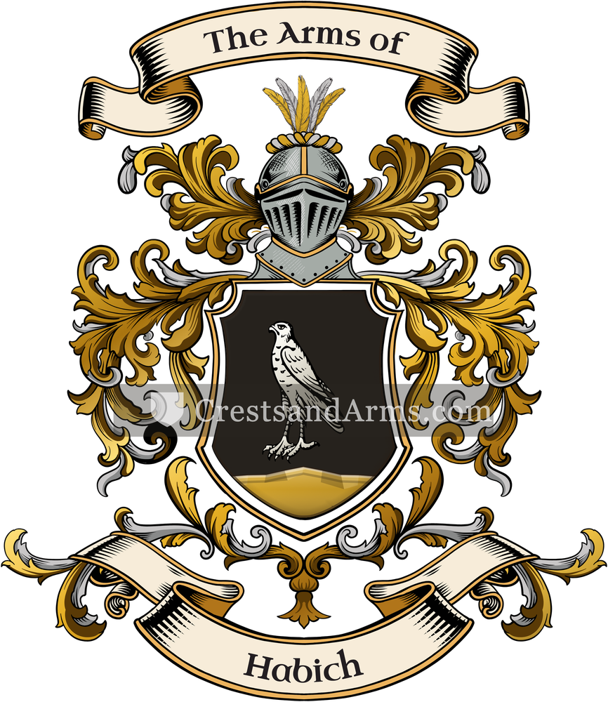 The Habich coat of arms, drawn from the recorded blazon