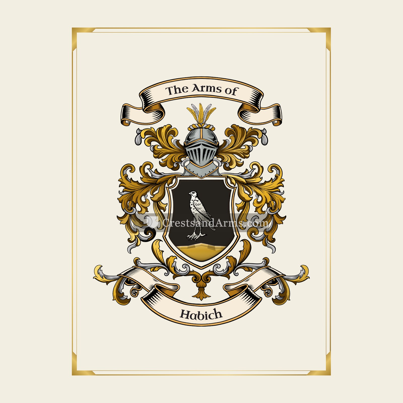 With gold border