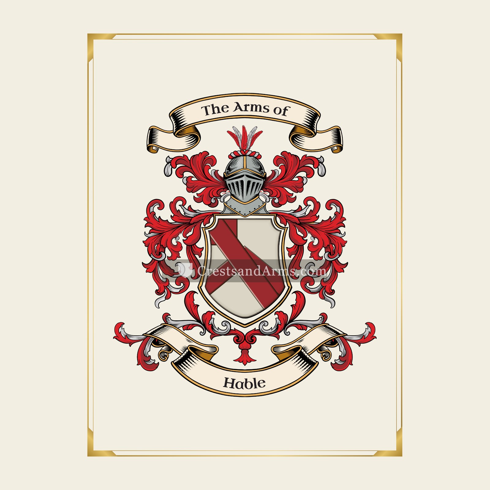 With gold border