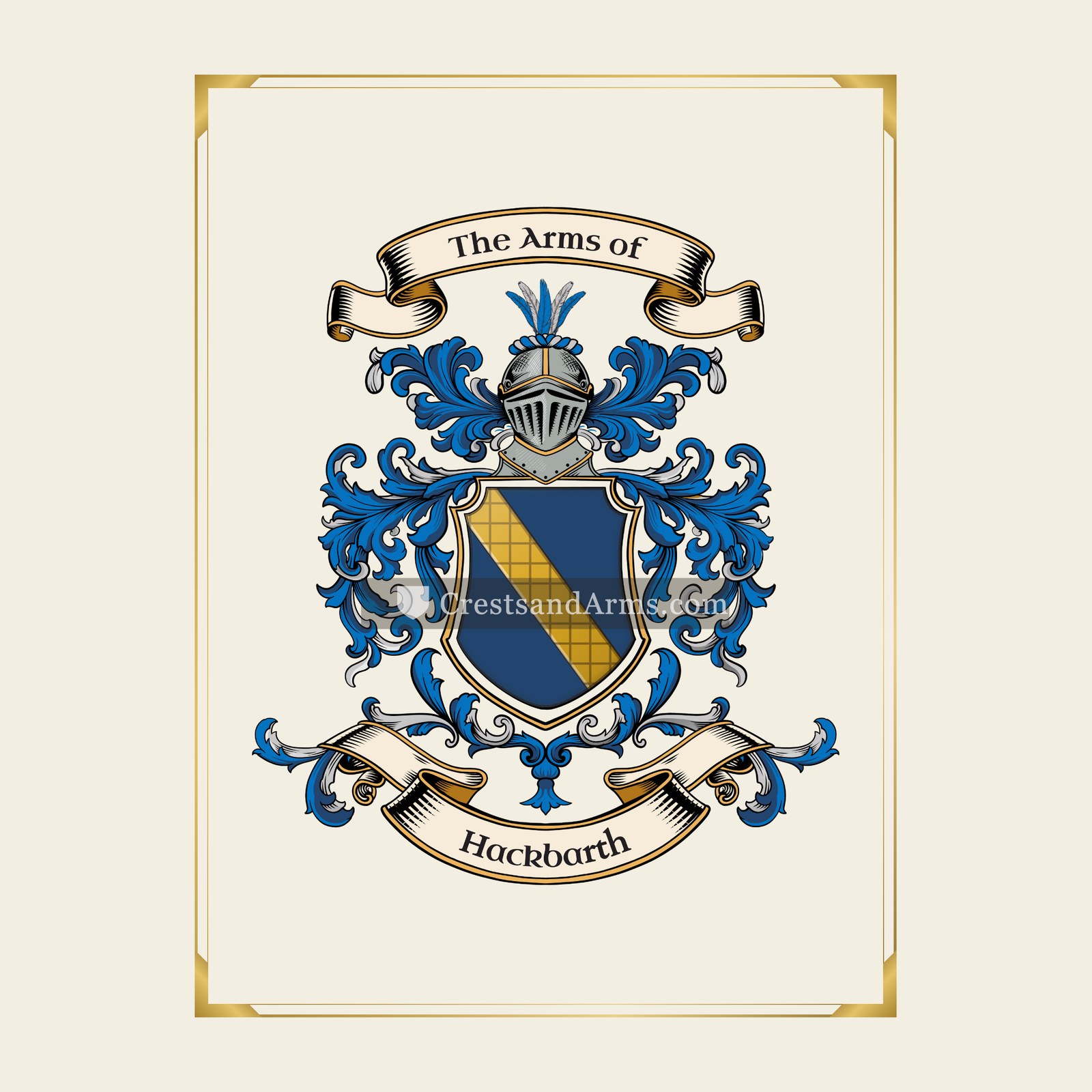With gold border