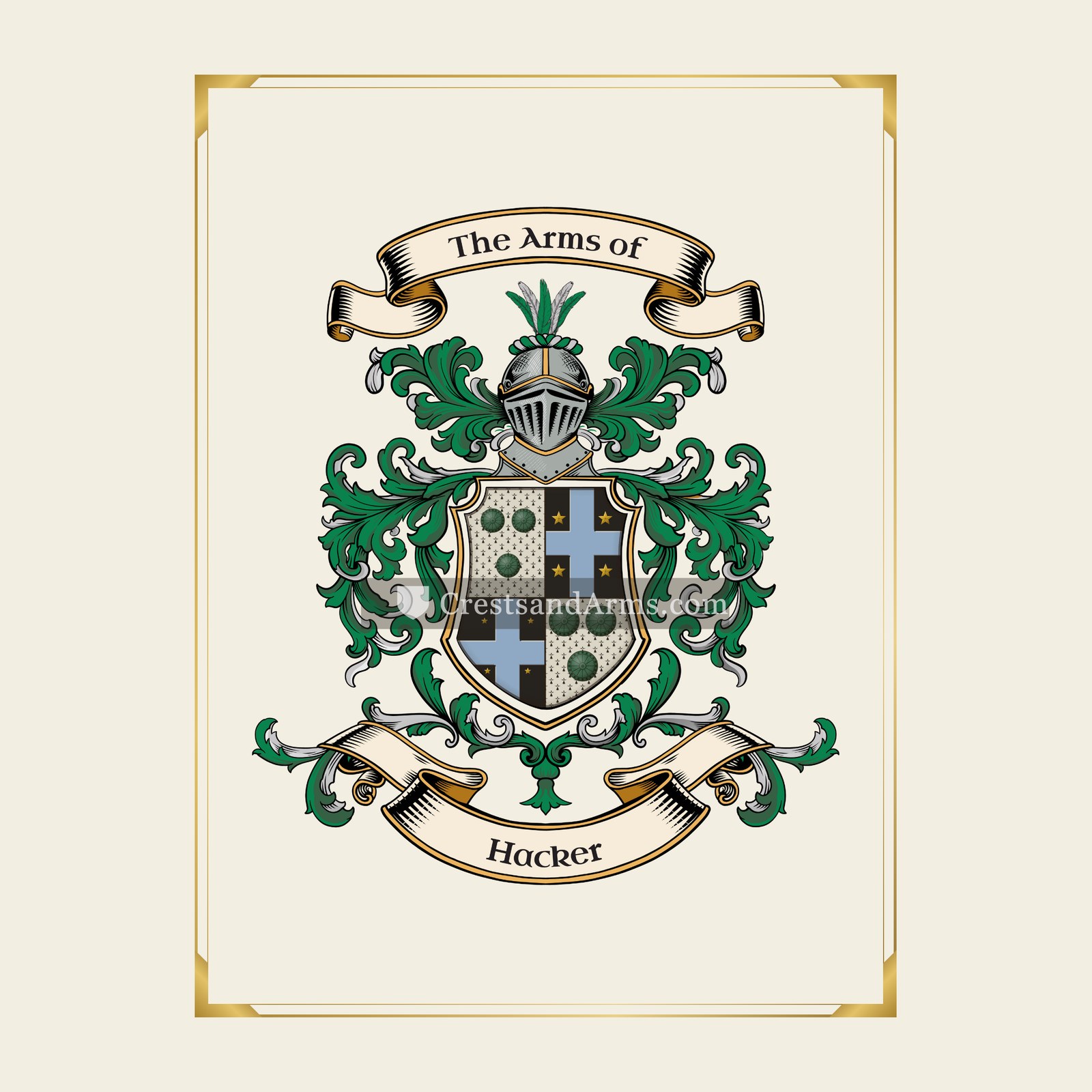 With gold border