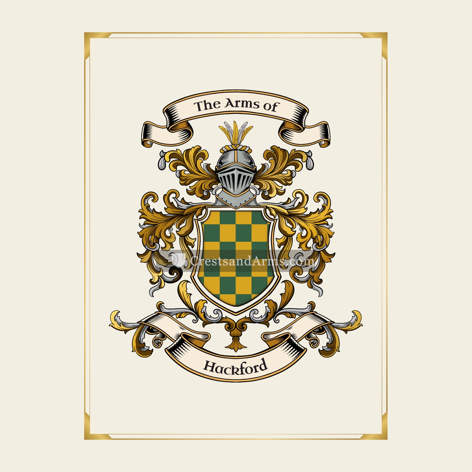 With gold border